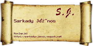 Sarkady János névjegykártya