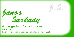janos sarkady business card